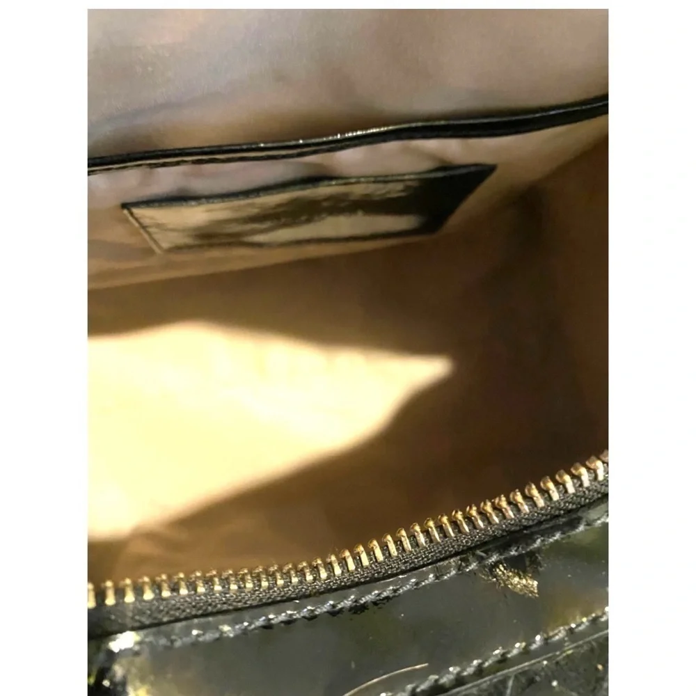 Cole Haan Black Woven patent Leather Tote Bag